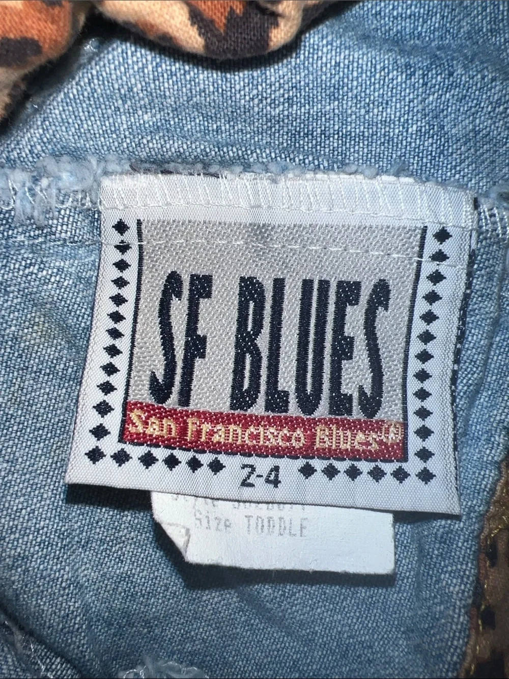 SF BLUES Denim Hat - Blue with Animal Print Trim​